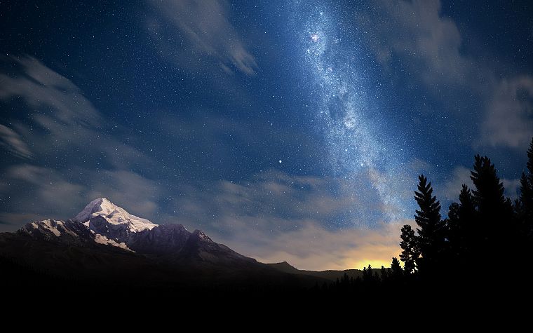 mountains, nature, Milky Way, skyscapes - desktop wallpaper