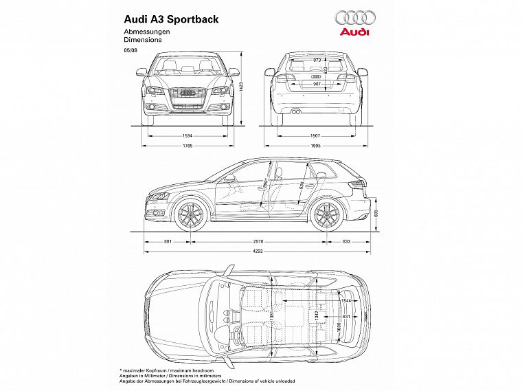 blueprints, Audi A3 - desktop wallpaper