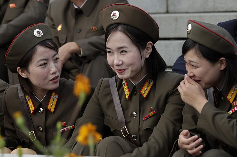 women, soldiers, North Korea, Pyongyang - desktop wallpaper