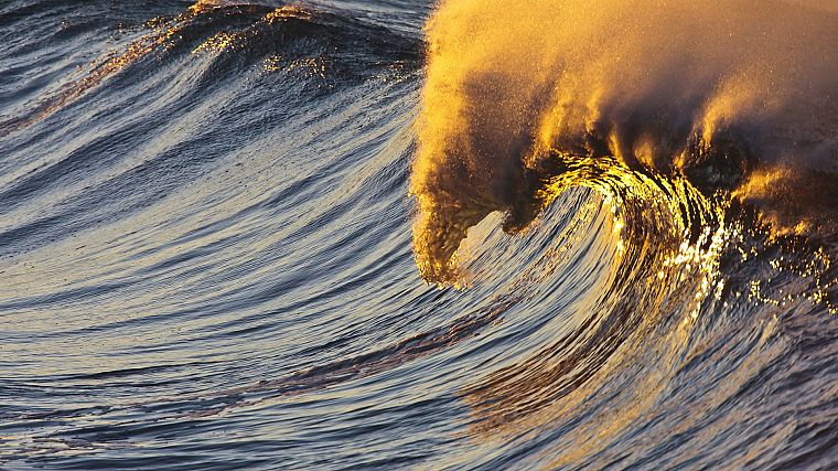 waves, sunlight - desktop wallpaper