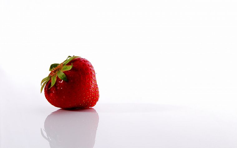 fruits, food, strawberries, simple background, white background - desktop wallpaper