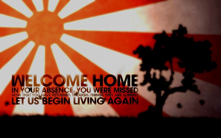 quotes, welcome home, blurred - desktop wallpaper