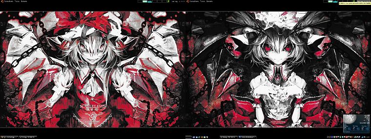 Touhou, vampires, Flandre Scarlet, Remilia Scarlet, games, Banpai Akira - desktop wallpaper