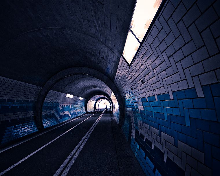 streets, dark, cars, tunnels - desktop wallpaper