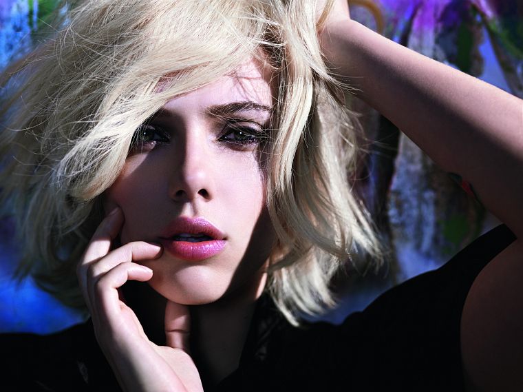 blondes, women, Scarlett Johansson, actress, faces - desktop wallpaper