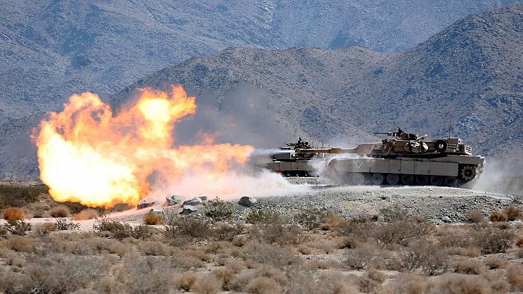 army, fire, deserts, m1a1, Abrams, tanks, armor, range - desktop wallpaper
