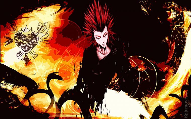 fire, gamers, Axel, Kingdom Hearts II - desktop wallpaper