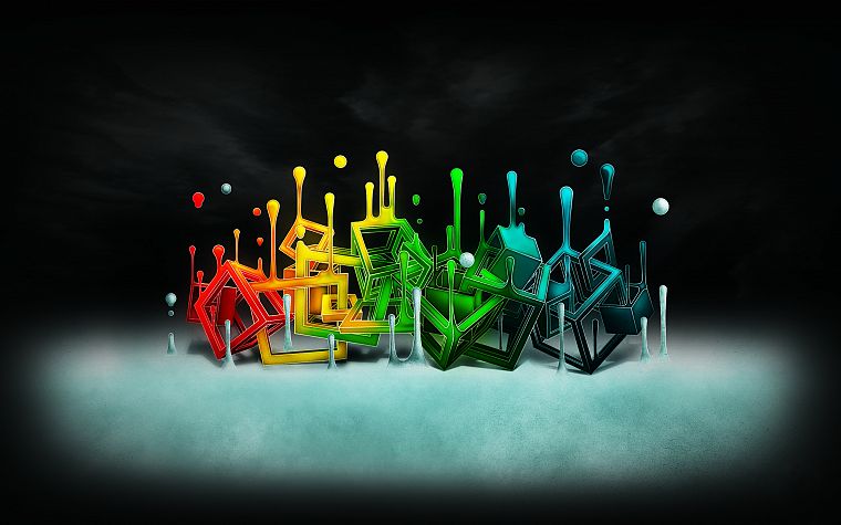 abstract, multicolor, liquid, cubes - desktop wallpaper