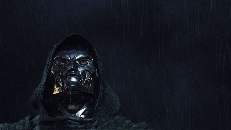 rain, masks, Dr. Doom - desktop wallpaper
