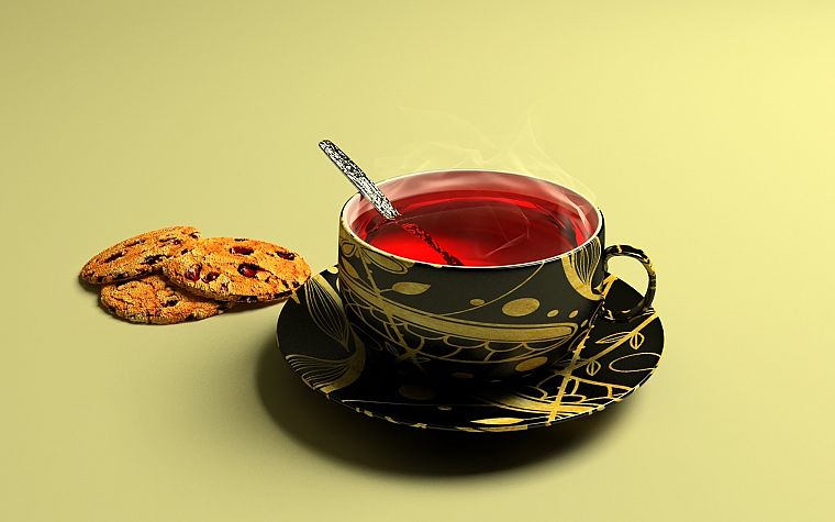 tea, cookies - desktop wallpaper