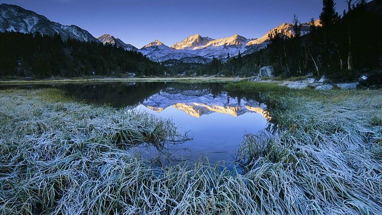 mountains, valleys, little, California, frosty, morning, lakes, Sierra - desktop wallpaper