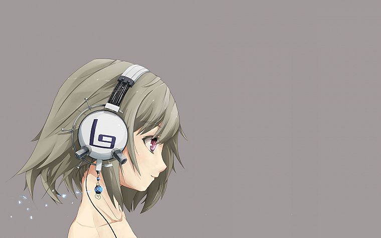 headphones, simple background - desktop wallpaper