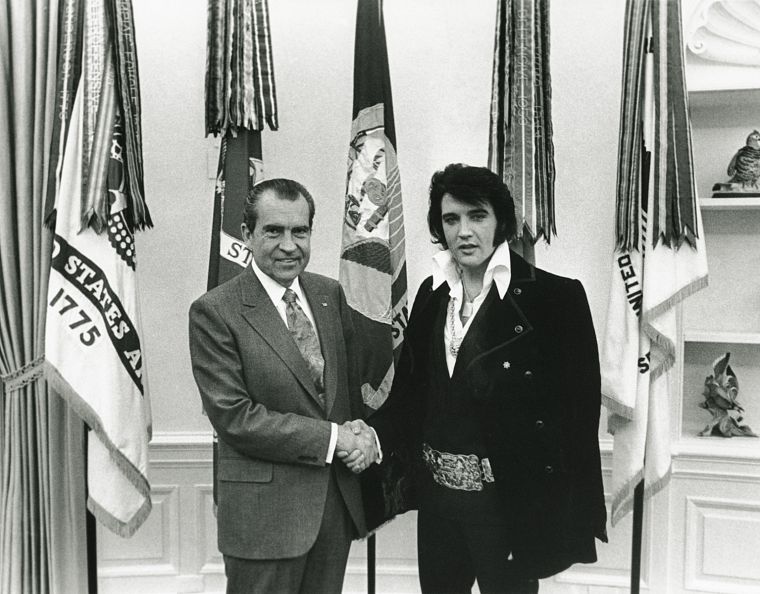 Elvis Presley, Richard Nixon - desktop wallpaper