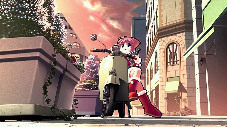 scooters, anime, anime girls - desktop wallpaper