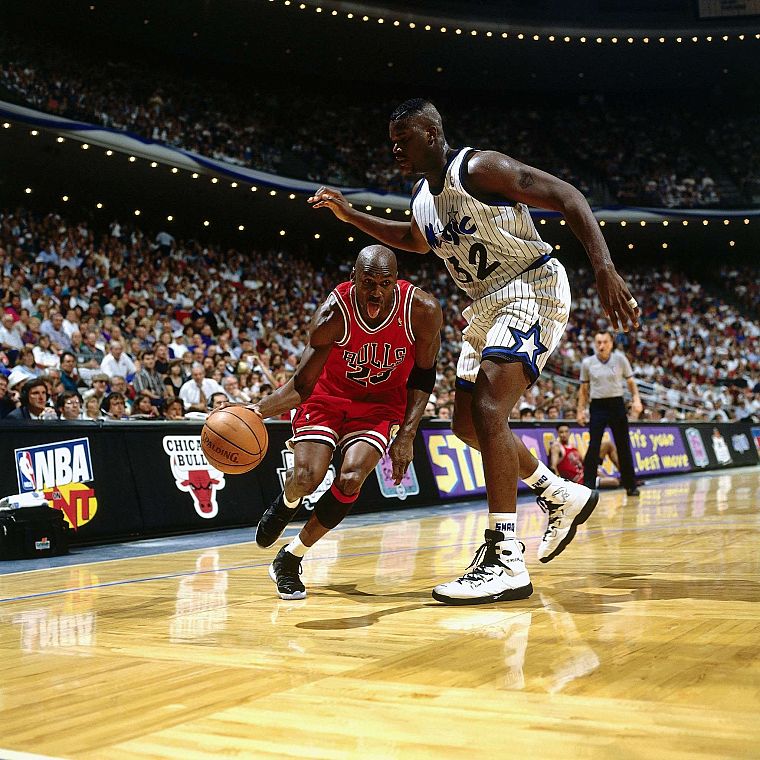 basketball, Michael Jordan, Shaquille O'Neal - desktop wallpaper