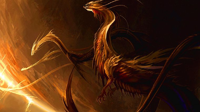 dragons, digital art, 3D - desktop wallpaper