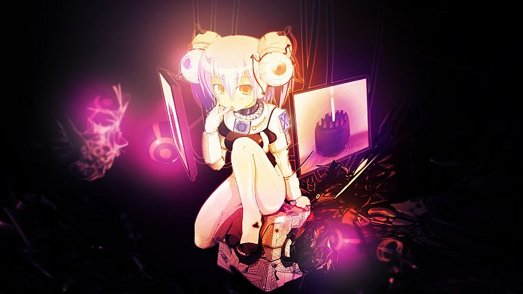 Portal, GLaDOS, anime girls - desktop wallpaper
