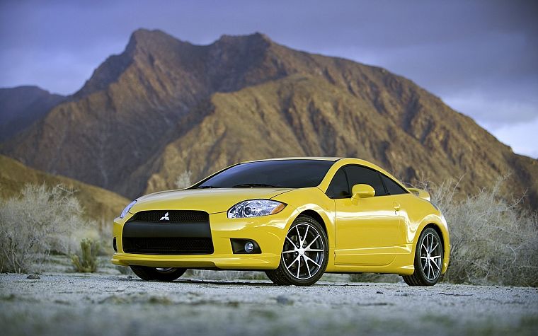 cars, Mitsubishi, vehicles, yellow cars - desktop wallpaper