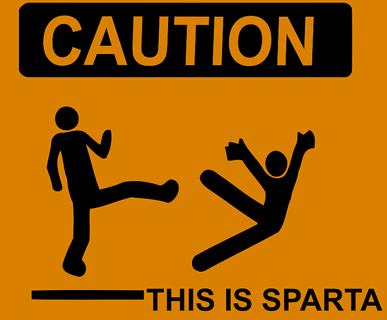 Sparta, caution - desktop wallpaper