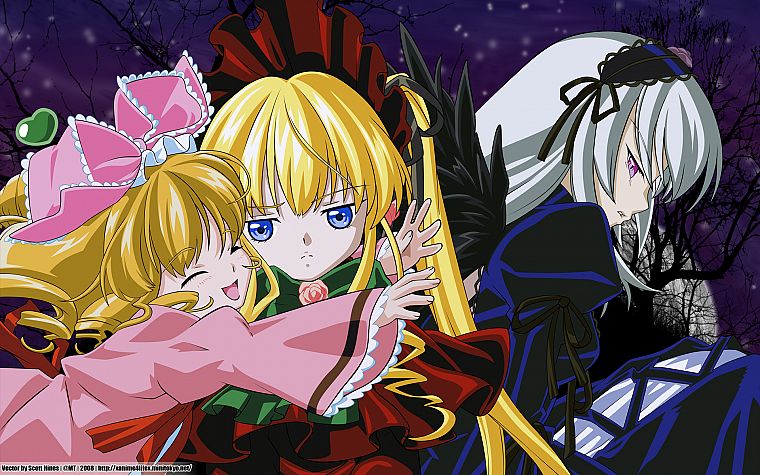 Rozen Maiden, Shinku, Suigintou, anime, Hina Ichigo - desktop wallpaper
