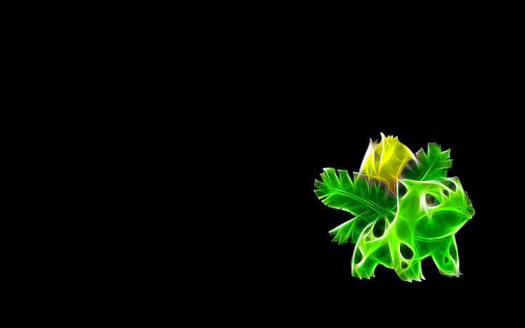 Pokemon, Ivysaur, black background - desktop wallpaper