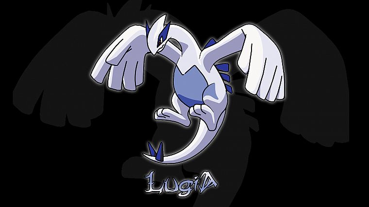 Pokemon, Lugia, black background - desktop wallpaper