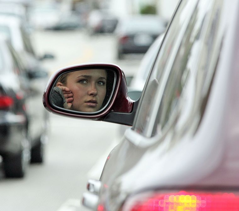 women, cars, Hayden Panettiere, celebrity, side car mirror - desktop wallpaper