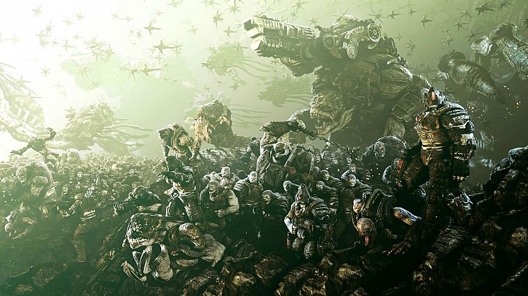 video games, fight, Gears of War, battles - desktop wallpaper