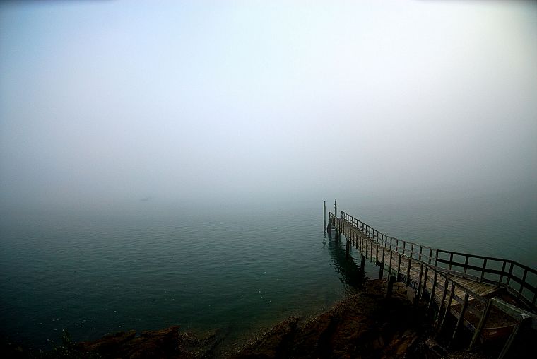 mist, sea - desktop wallpaper