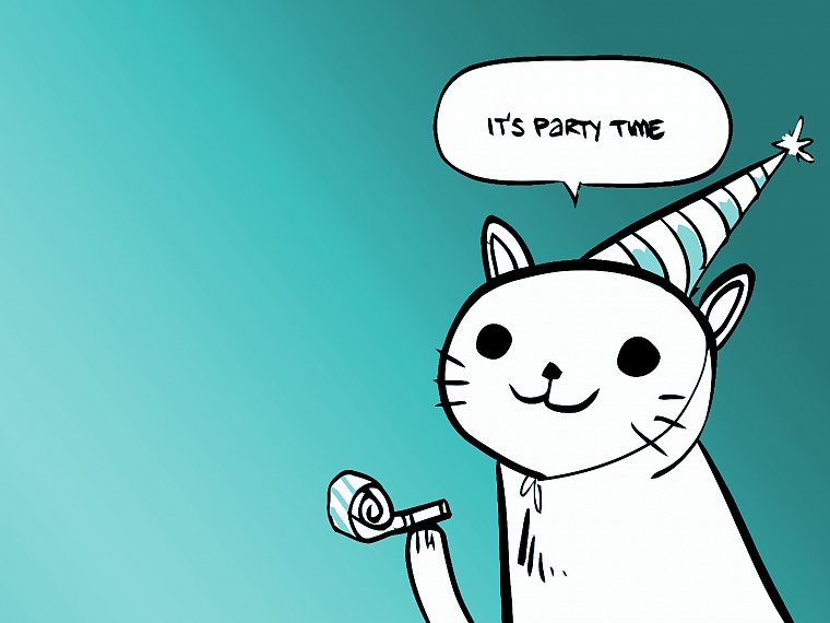 party cat - desktop wallpaper