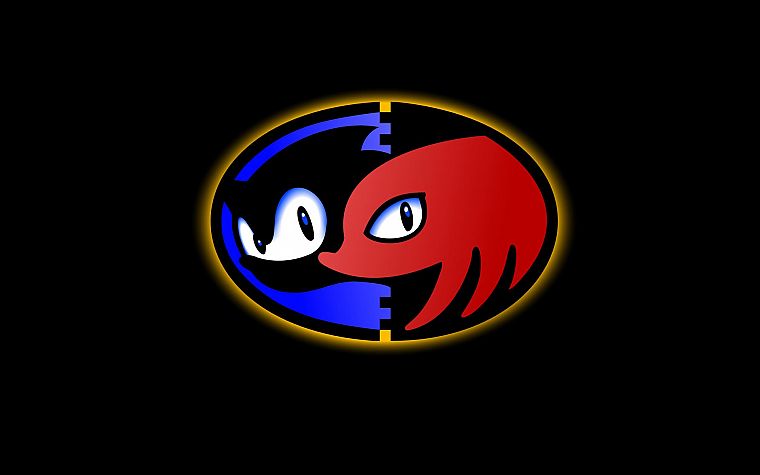 Sonic the Hedgehog, Sega Entertainment, Knuckles the Echidna, logos - desktop wallpaper