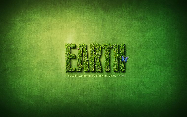 green, minimalistic, text, grass, Earth, typography - desktop wallpaper