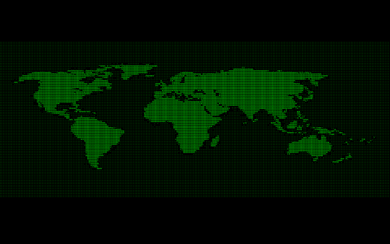 green, retro, cyberpunk, ascii, maps, world map - desktop wallpaper