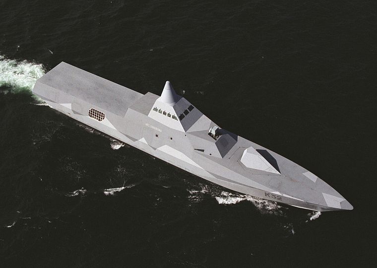 military, stealth, ships, navy, Swedish, vehicles, Visby class corvette, HSwMS Helsingborg - desktop wallpaper