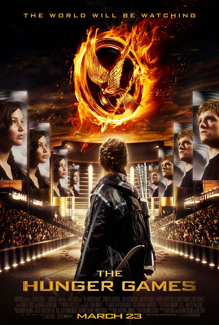 movies, posters, Jennifer Lawrence, Katniss Everdeen, The Hunger Games, Josh Hutcherson, Peeta - desktop wallpaper
