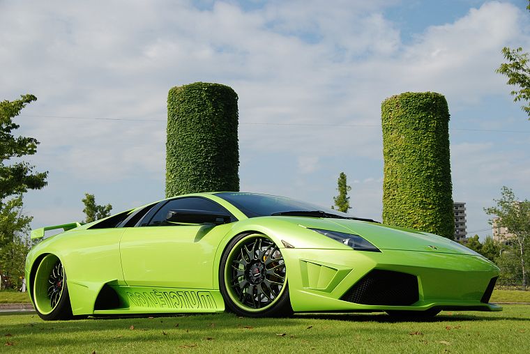 green, cars, Lamborghini, green cars - desktop wallpaper