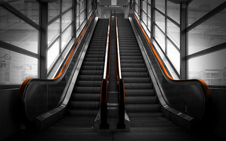 architecture, escalators - desktop wallpaper