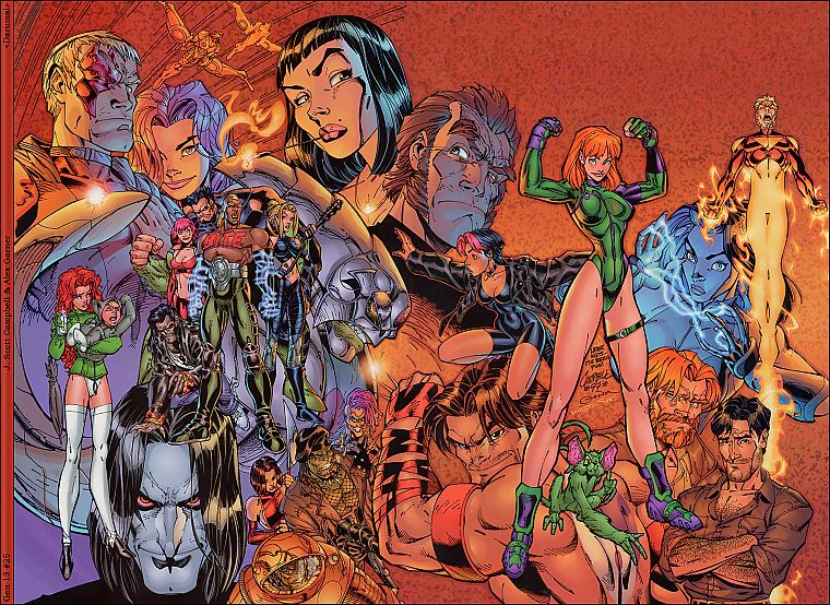 heroines, comics, collage, Gen13, J. Scott Campbell, Caitlin Fairchild - desktop wallpaper