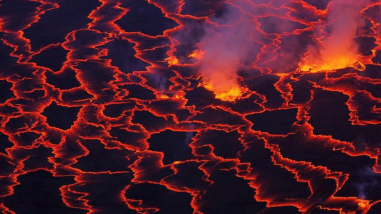 volcanoes, lava, Africa, National Park, magma, Congo - desktop wallpaper