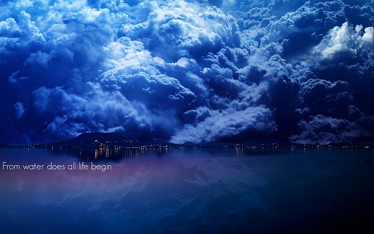 water, clouds - desktop wallpaper