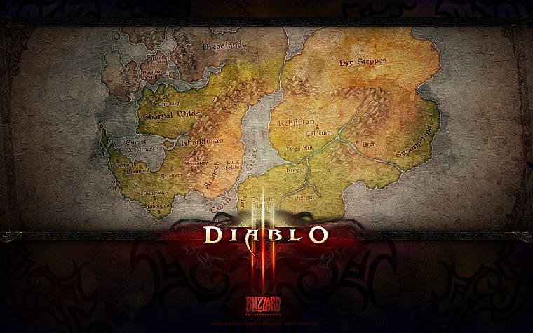 Diablo, maps, Blizzard Entertainment, Diablo III, Sanctuary - desktop wallpaper