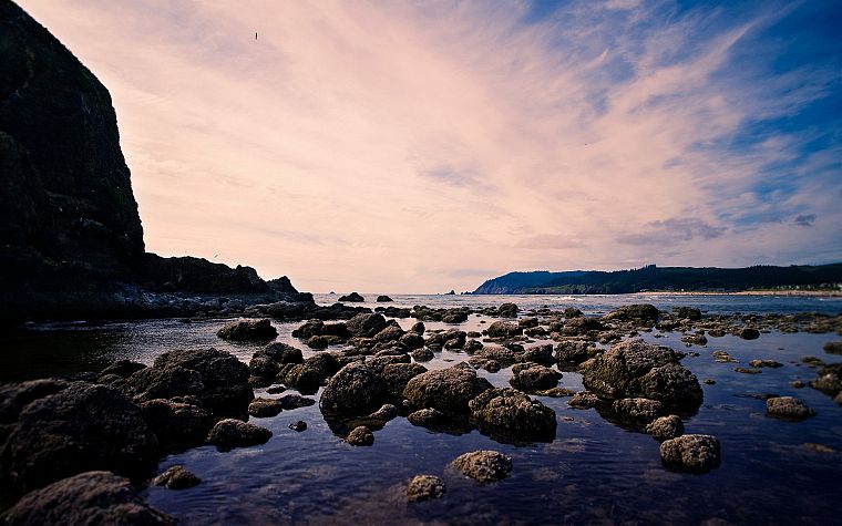 rocks, Oregon, sea - desktop wallpaper