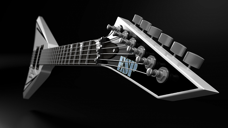 3D view, music, guitars - desktop wallpaper