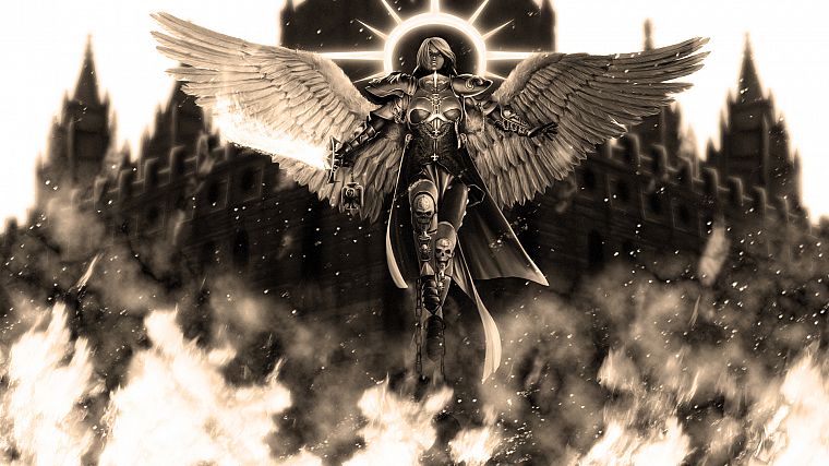 black and white, inquisition, Sisters Of Battle, Warhammer 40, 000 - desktop wallpaper