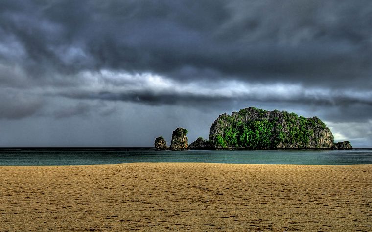 ocean, islands, HDR photography, beaches - desktop wallpaper