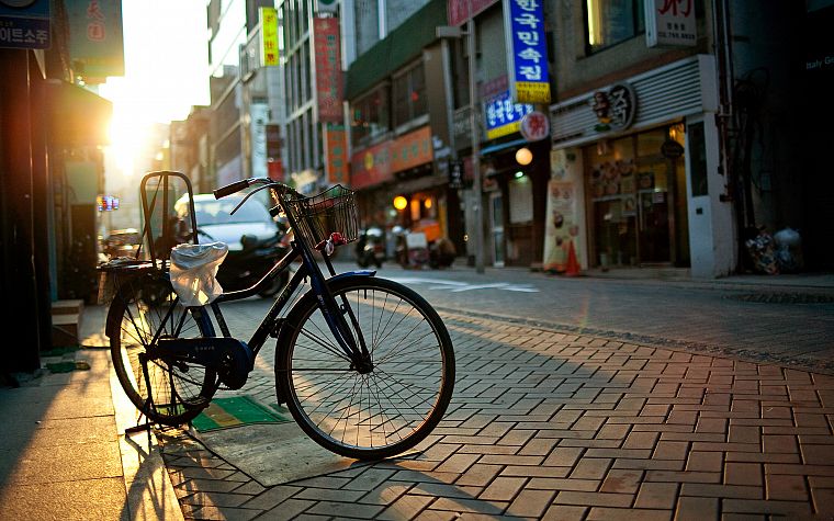cityscapes, bicycles, buildings, Korea, south, Asia, cities - desktop wallpaper