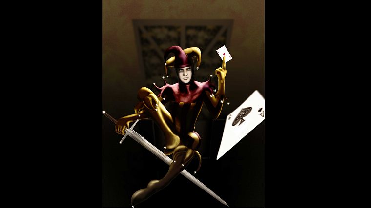Ace, fool, prince, jester, ace of spades - desktop wallpaper