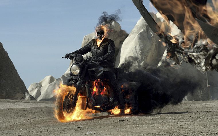 skulls, Ghost Rider, motorbikes - desktop wallpaper