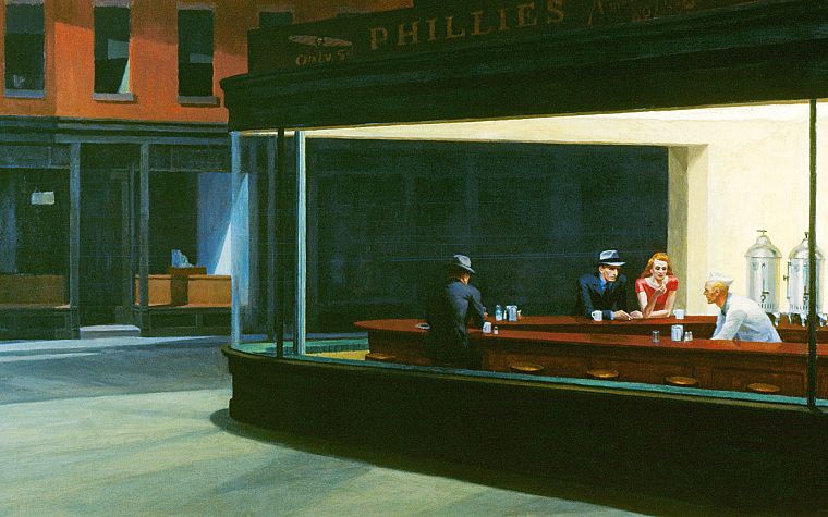 Edward Hopper, Nighthawks At The Diner - desktop wallpaper