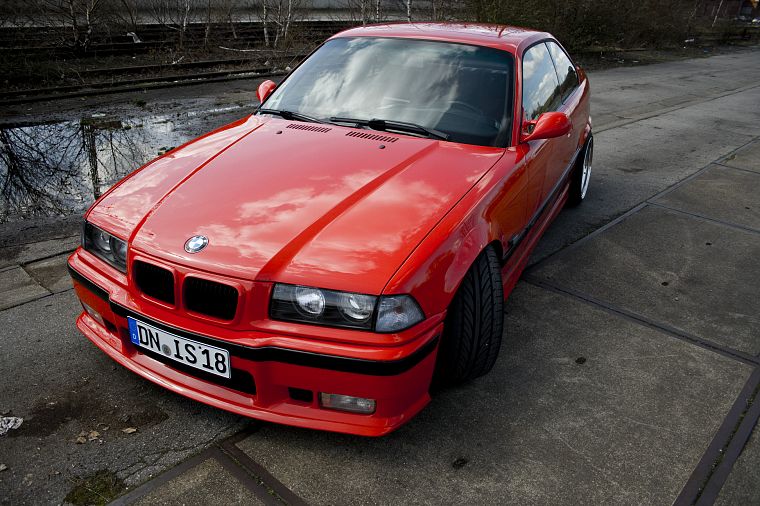 BMW, cars, red cars, BMW 3 Series, BMW E36 - desktop wallpaper